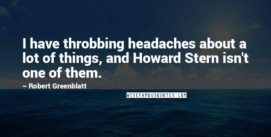 Robert Greenblatt Quotes: I have throbbing headaches about a lot of things, and Howard Stern isn't one of them.