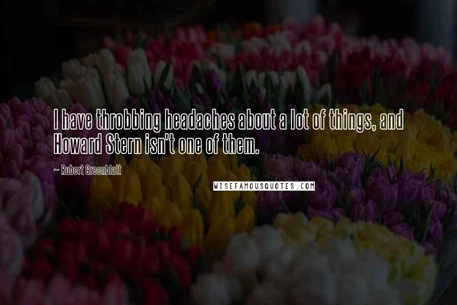 Robert Greenblatt Quotes: I have throbbing headaches about a lot of things, and Howard Stern isn't one of them.