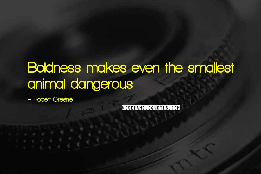 Robert Greene Quotes: Boldness makes even the smallest animal dangerous