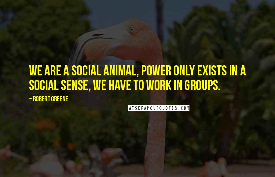 Robert Greene Quotes: We are a social animal, power only exists in a social sense, we have to work in groups.