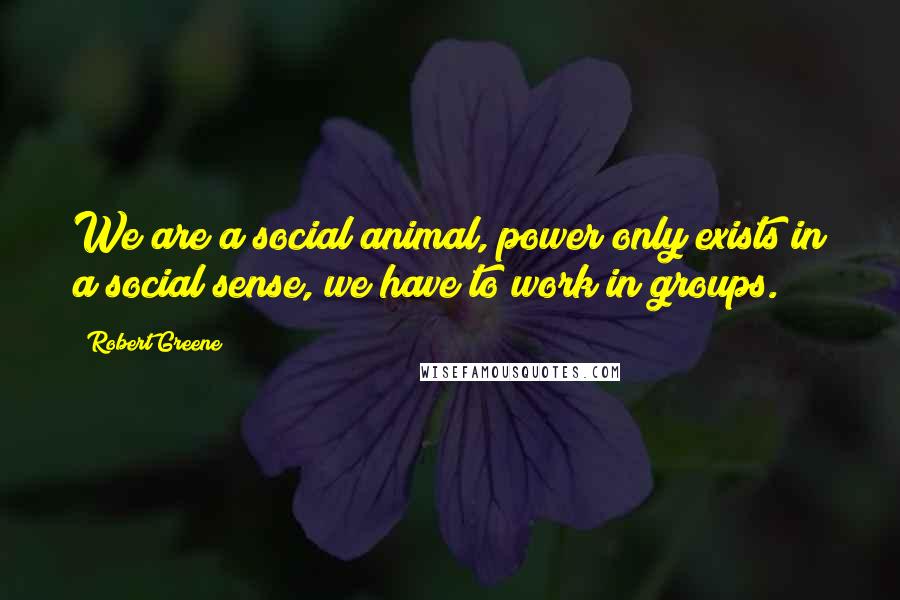 Robert Greene Quotes: We are a social animal, power only exists in a social sense, we have to work in groups.