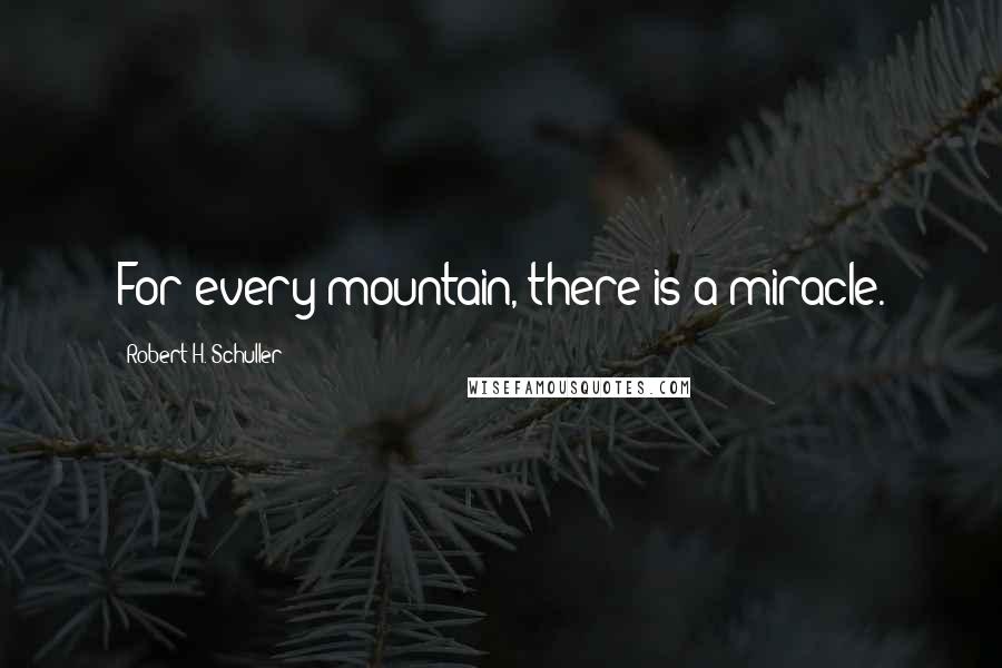 Robert H. Schuller Quotes: For every mountain, there is a miracle.