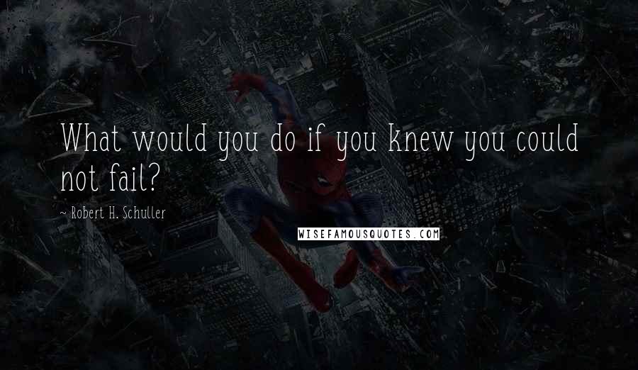 Robert H. Schuller Quotes: What would you do if you knew you could not fail?