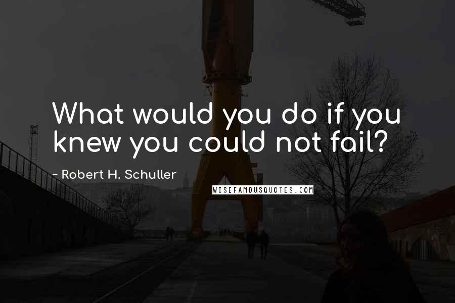 Robert H. Schuller Quotes: What would you do if you knew you could not fail?