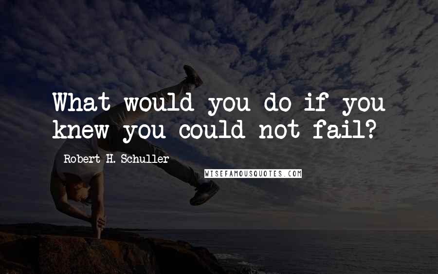 Robert H. Schuller Quotes: What would you do if you knew you could not fail?