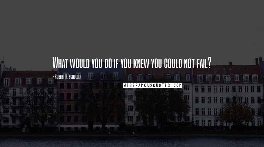 Robert H. Schuller Quotes: What would you do if you knew you could not fail?