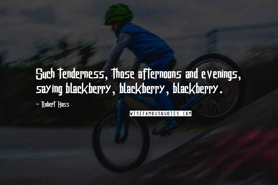 Robert Hass Quotes: Such tenderness, those afternoons and evenings, saying blackberry, blackberry, blackberry.