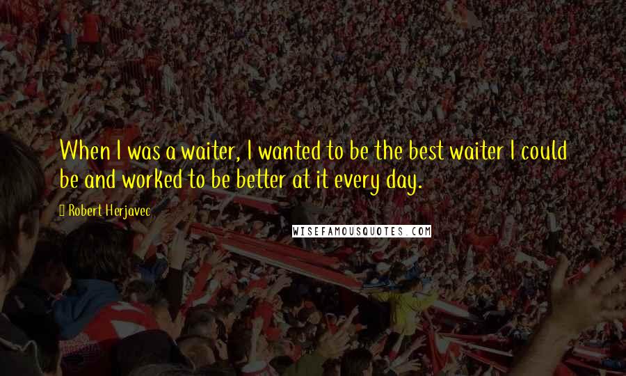 Robert Herjavec Quotes: When I was a waiter, I wanted to be the best waiter I could be and worked to be better at it every day.