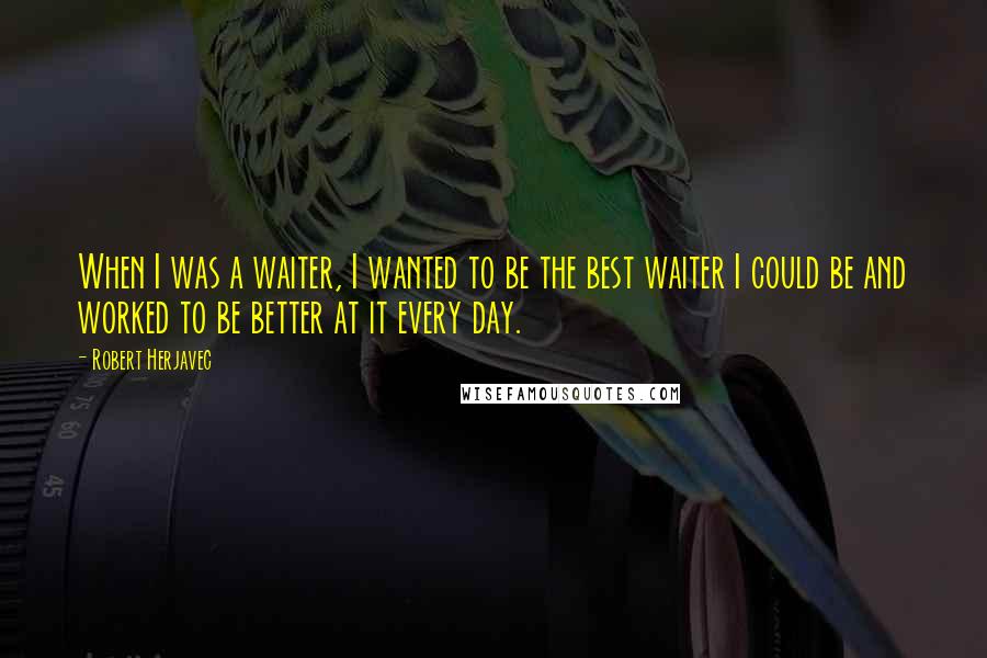 Robert Herjavec Quotes: When I was a waiter, I wanted to be the best waiter I could be and worked to be better at it every day.