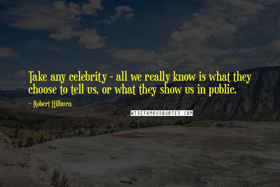 Robert Hilburn Quotes: Take any celebrity - all we really know is what they choose to tell us, or what they show us in public.