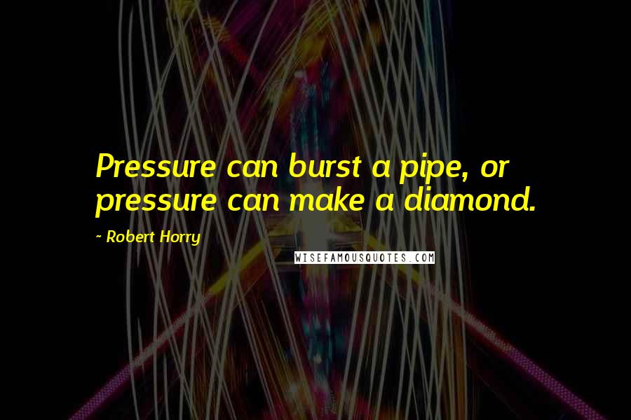 Robert Horry Quotes: Pressure can burst a pipe, or pressure can make a diamond.