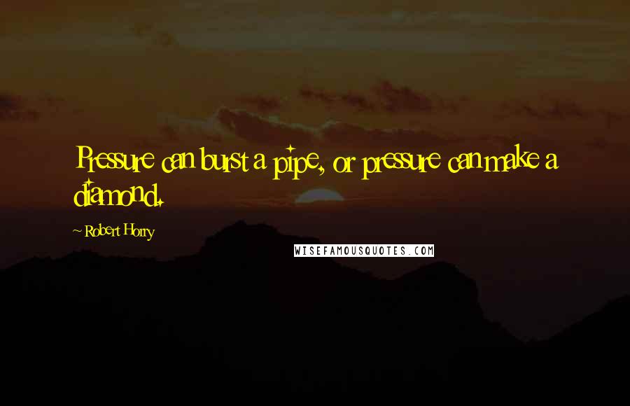Robert Horry Quotes: Pressure can burst a pipe, or pressure can make a diamond.