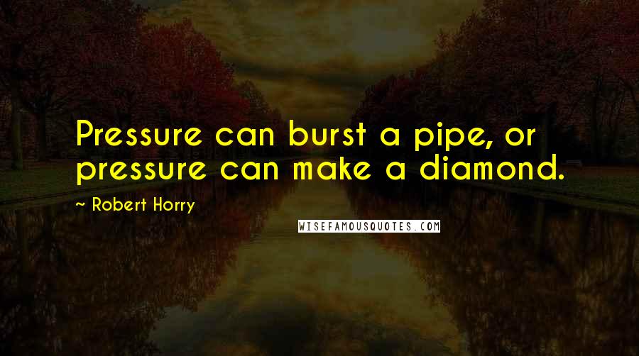 Robert Horry Quotes: Pressure can burst a pipe, or pressure can make a diamond.