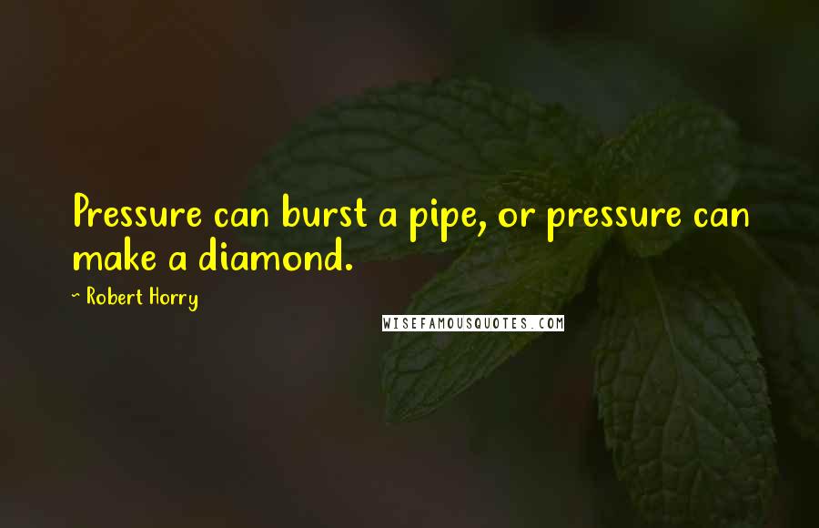 Robert Horry Quotes: Pressure can burst a pipe, or pressure can make a diamond.