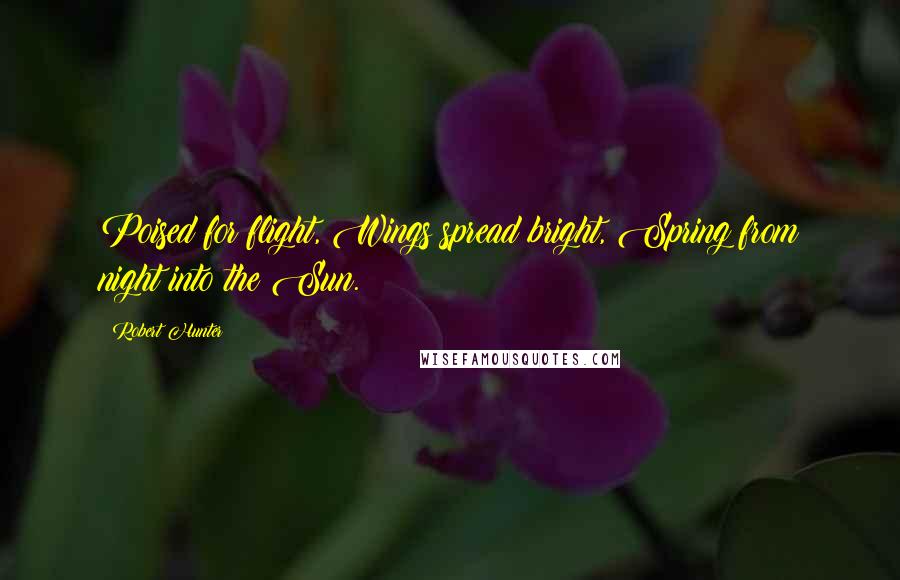 Robert Hunter Quotes: Poised for flight, Wings spread bright, Spring from night into the Sun.