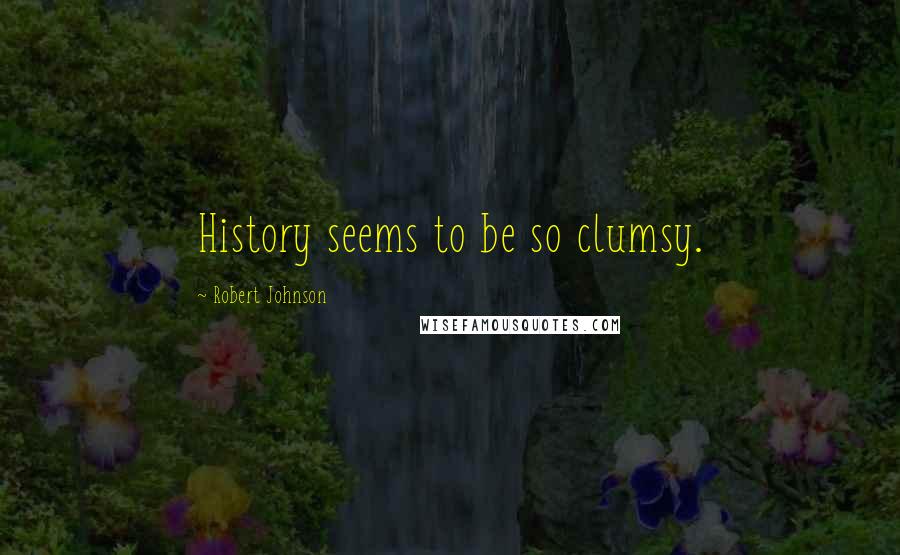 Robert Johnson Quotes: History seems to be so clumsy.