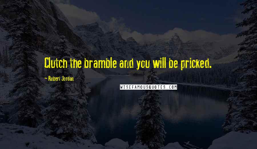Robert Jordan Quotes: Clutch the bramble and you will be pricked.
