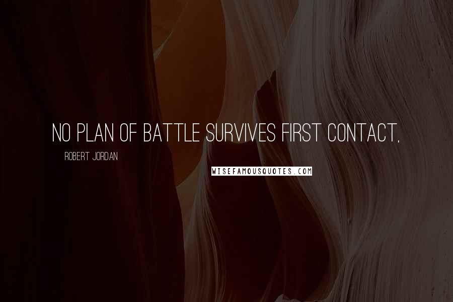 Robert Jordan Quotes: No plan of battle survives first contact,