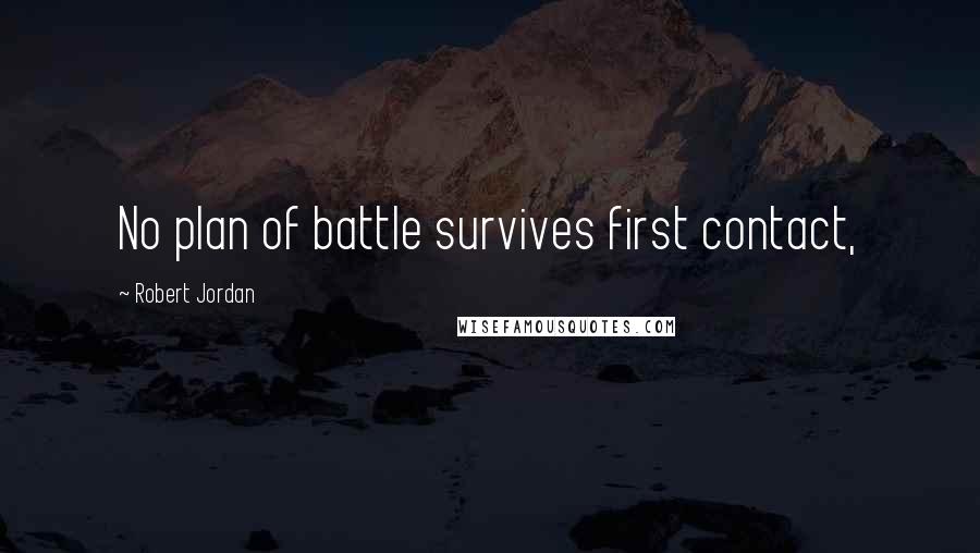 Robert Jordan Quotes: No plan of battle survives first contact,