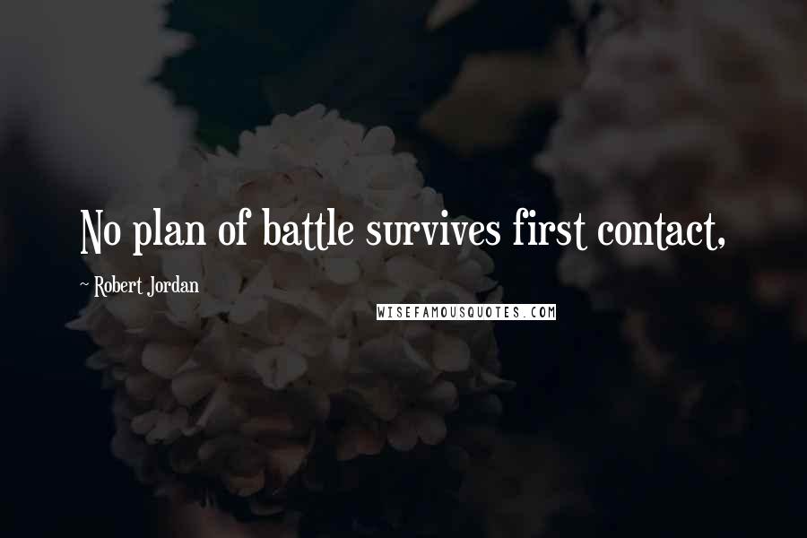 Robert Jordan Quotes: No plan of battle survives first contact,