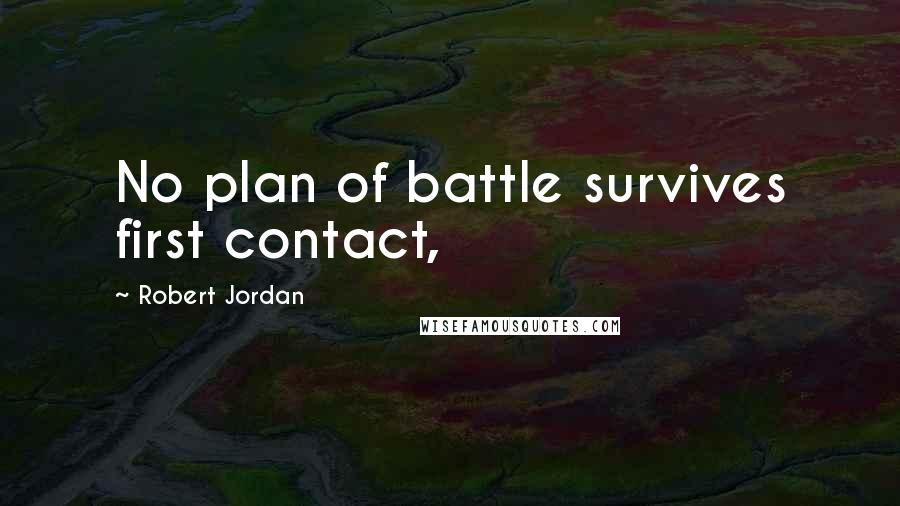 Robert Jordan Quotes: No plan of battle survives first contact,