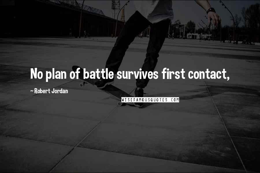 Robert Jordan Quotes: No plan of battle survives first contact,