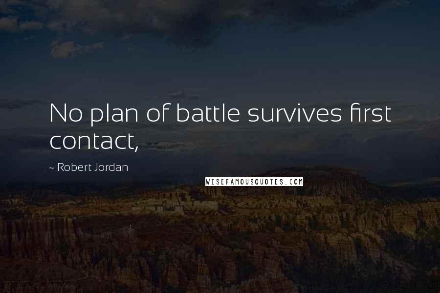 Robert Jordan Quotes: No plan of battle survives first contact,