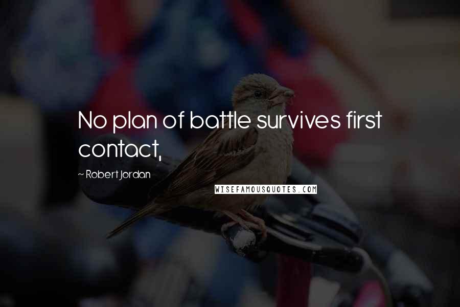 Robert Jordan Quotes: No plan of battle survives first contact,