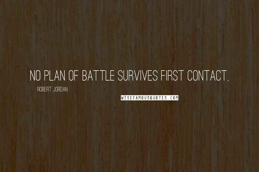 Robert Jordan Quotes: No plan of battle survives first contact,