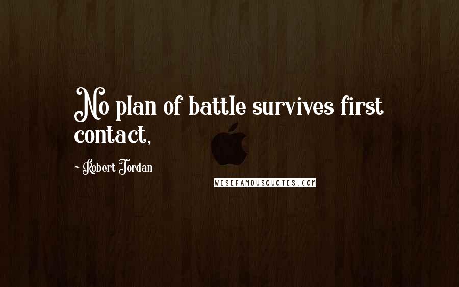 Robert Jordan Quotes: No plan of battle survives first contact,