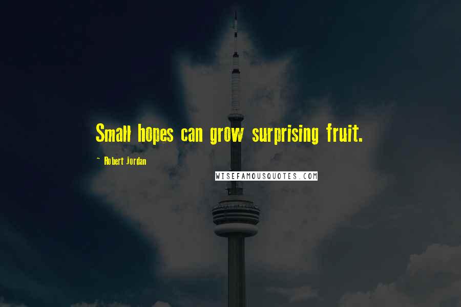 Robert Jordan Quotes: Small hopes can grow surprising fruit.