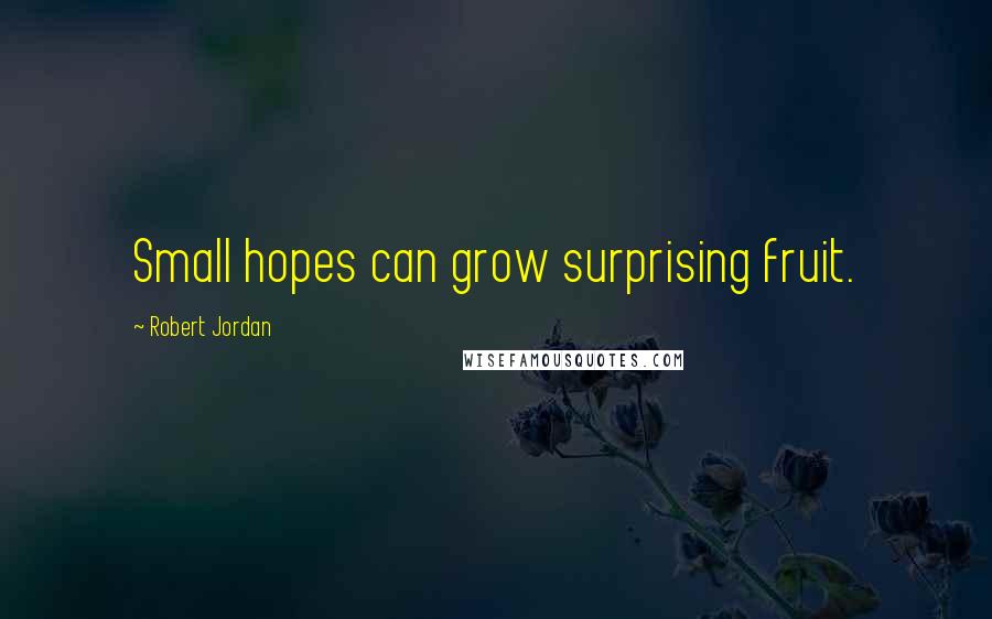 Robert Jordan Quotes: Small hopes can grow surprising fruit.