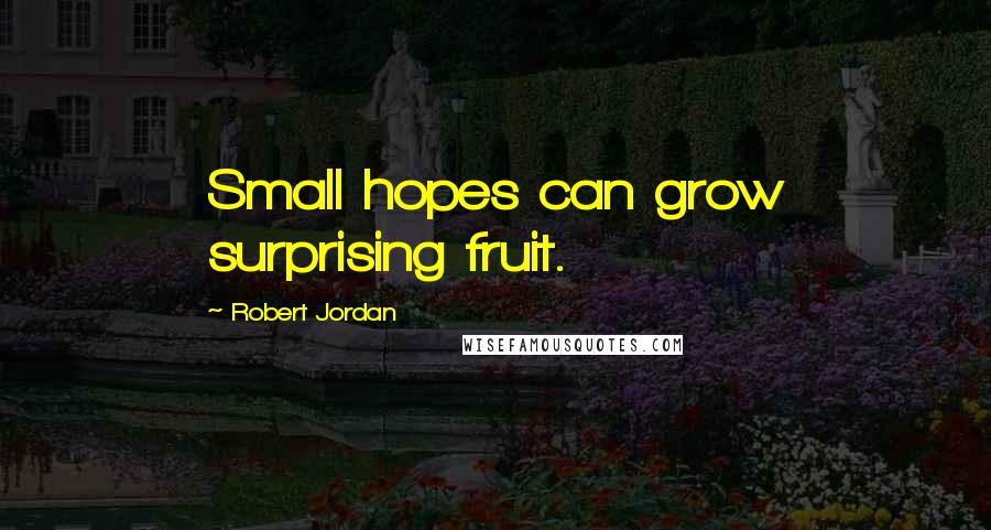 Robert Jordan Quotes: Small hopes can grow surprising fruit.