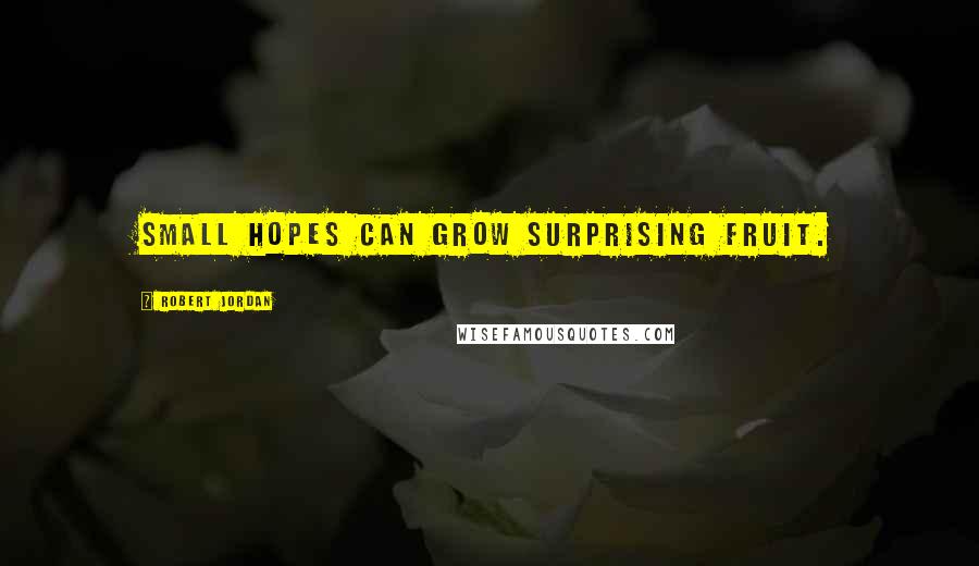 Robert Jordan Quotes: Small hopes can grow surprising fruit.