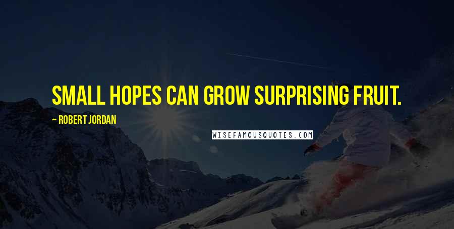 Robert Jordan Quotes: Small hopes can grow surprising fruit.