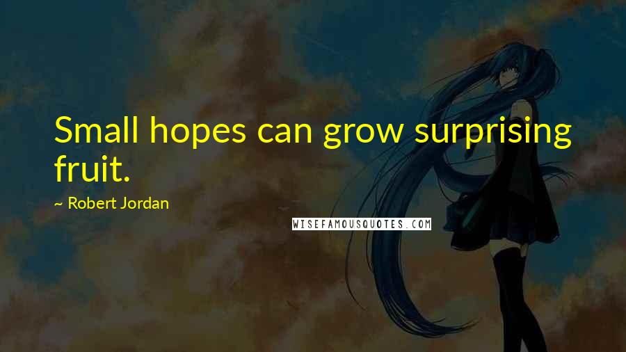 Robert Jordan Quotes: Small hopes can grow surprising fruit.