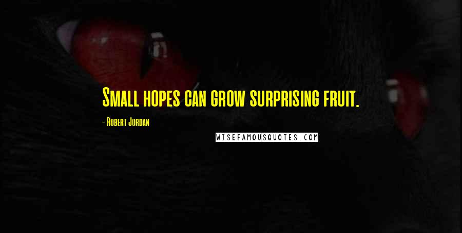 Robert Jordan Quotes: Small hopes can grow surprising fruit.