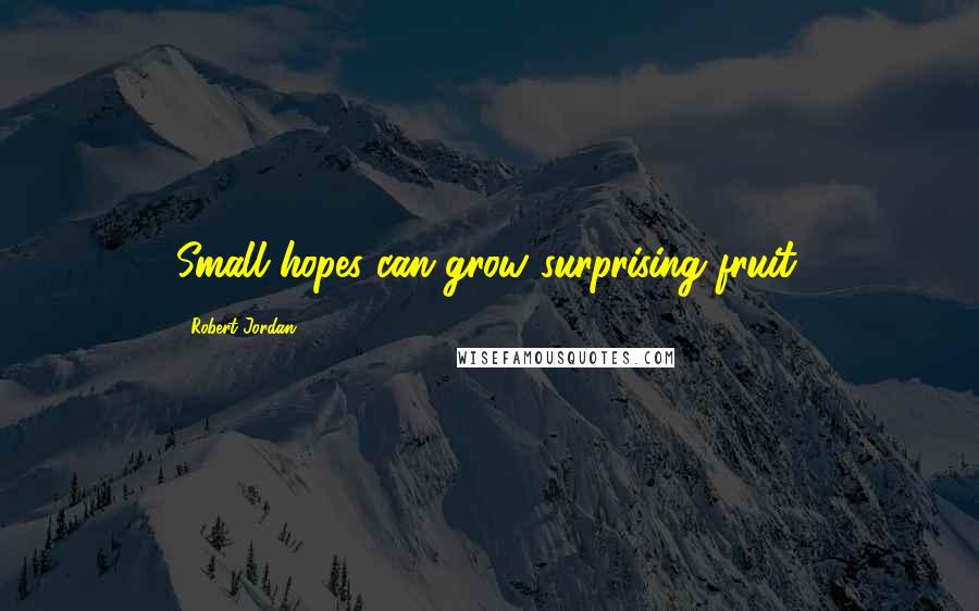 Robert Jordan Quotes: Small hopes can grow surprising fruit.