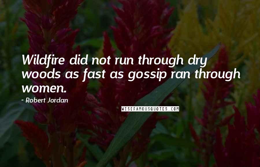 Robert Jordan Quotes: Wildfire did not run through dry woods as fast as gossip ran through women.