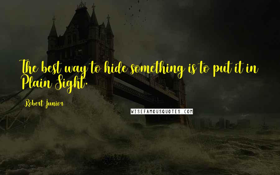 Robert Junior Quotes: The best way to hide something is to put it in Plain Sight.