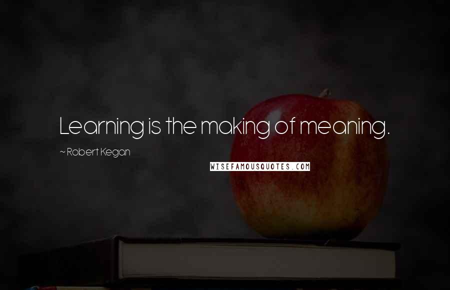 Robert Kegan Quotes: Learning is the making of meaning.