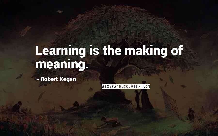 Robert Kegan Quotes: Learning is the making of meaning.