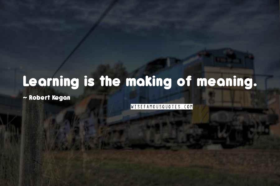 Robert Kegan Quotes: Learning is the making of meaning.