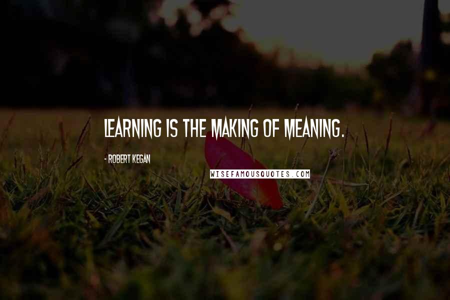 Robert Kegan Quotes: Learning is the making of meaning.