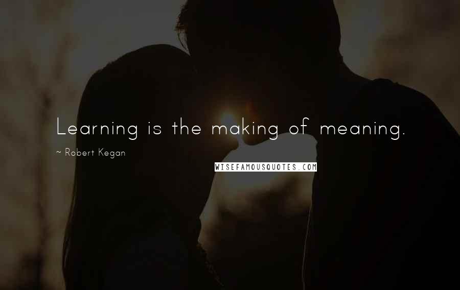 Robert Kegan Quotes: Learning is the making of meaning.