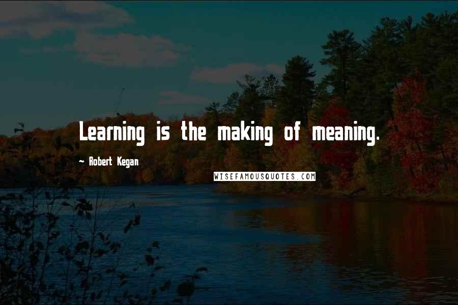 Robert Kegan Quotes: Learning is the making of meaning.