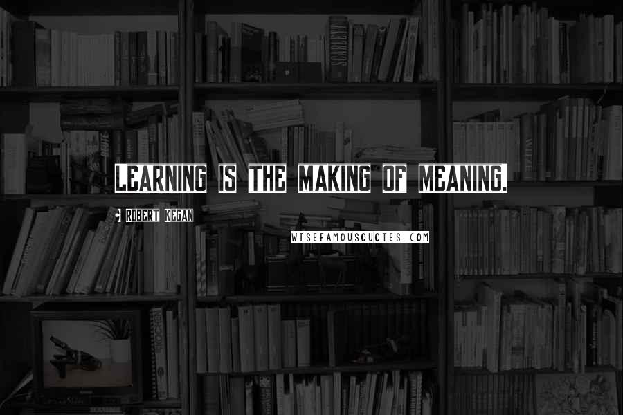 Robert Kegan Quotes: Learning is the making of meaning.