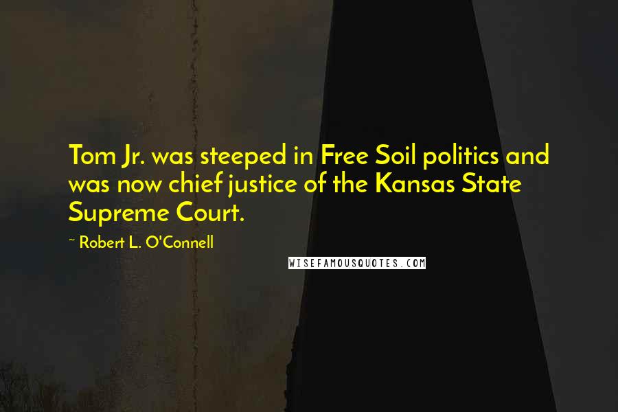 Robert L. O'Connell Quotes: Tom Jr. was steeped in Free Soil politics and was now chief justice of the Kansas State Supreme Court.