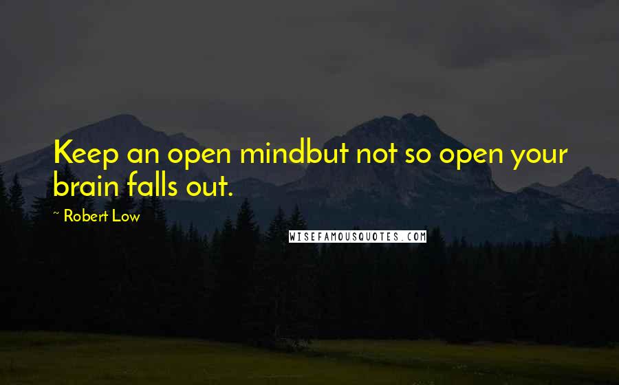 Robert Low Quotes: Keep an open mindbut not so open your brain falls out.