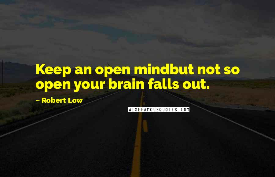 Robert Low Quotes: Keep an open mindbut not so open your brain falls out.